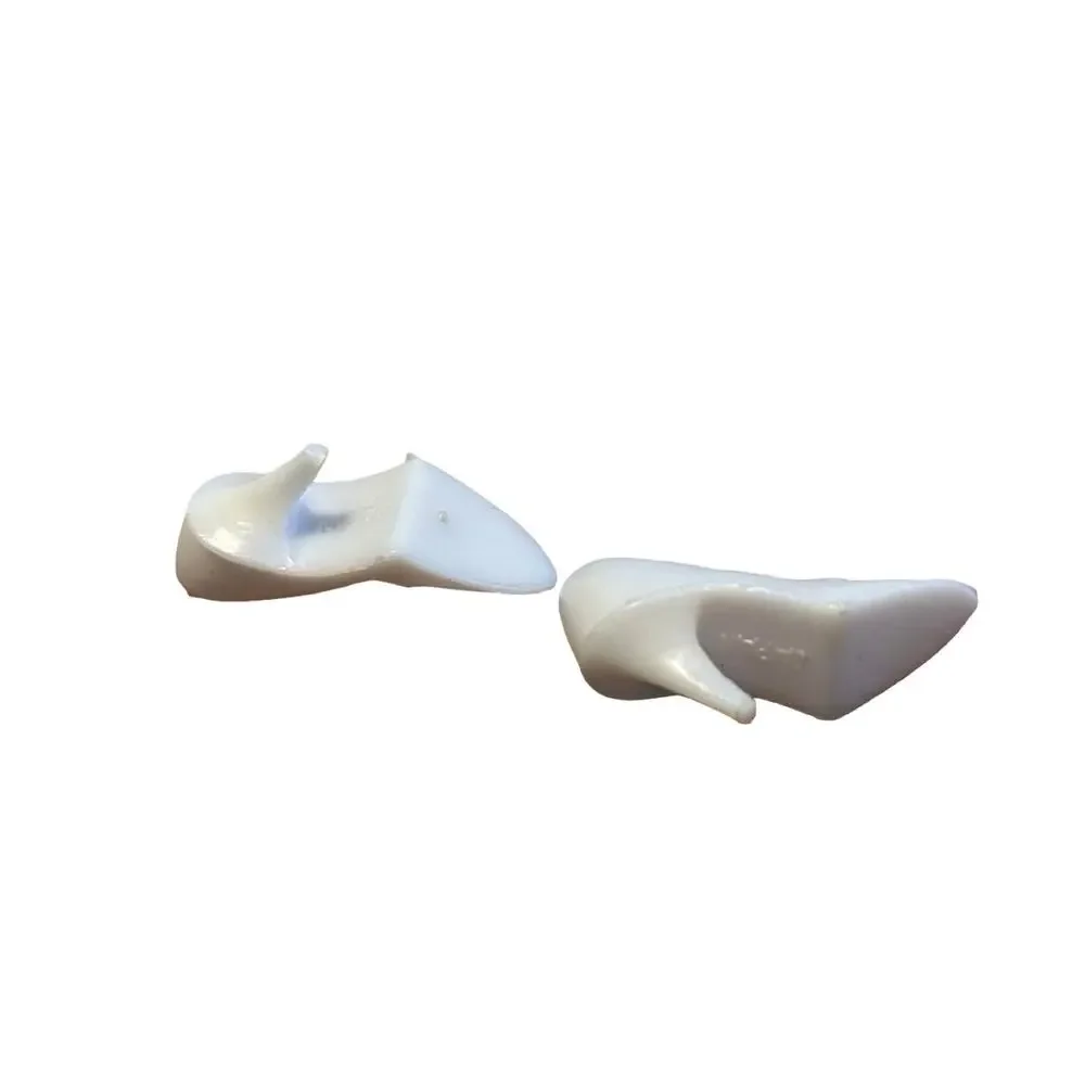 Vintage Barbie Closed Toed White Super Spike Heels Pumps Shoes Japan